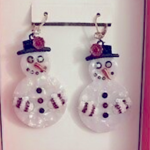 New BETSEY JOHNSON Snowman Drop Earrings - Picture 6 of 9